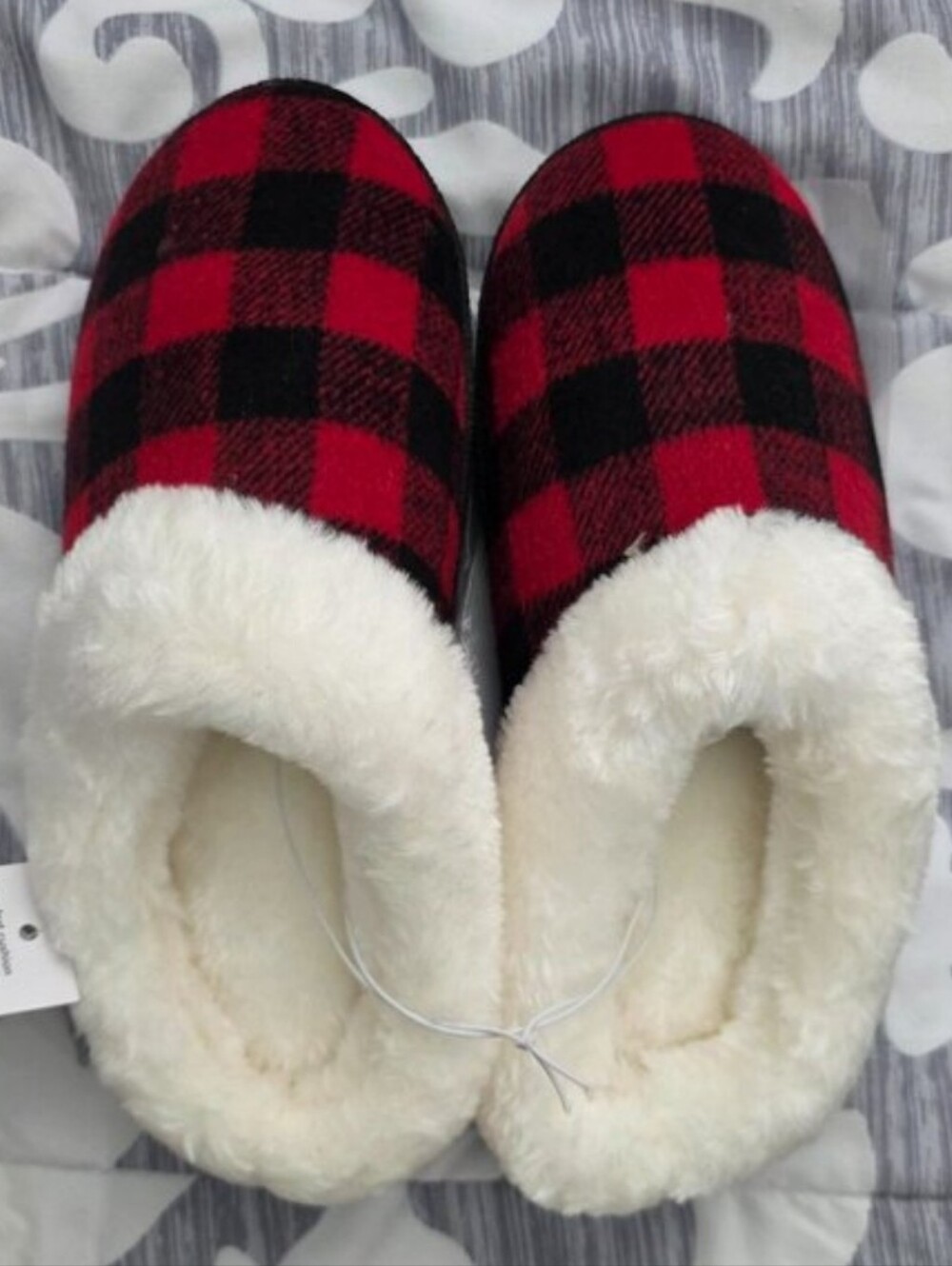 Sonoma Red and Black Buffalo Plaid Fleece-Lined Clog Slippers